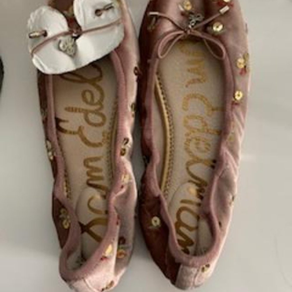 Sam Edelman Felicia Sequined blush ballerina flats